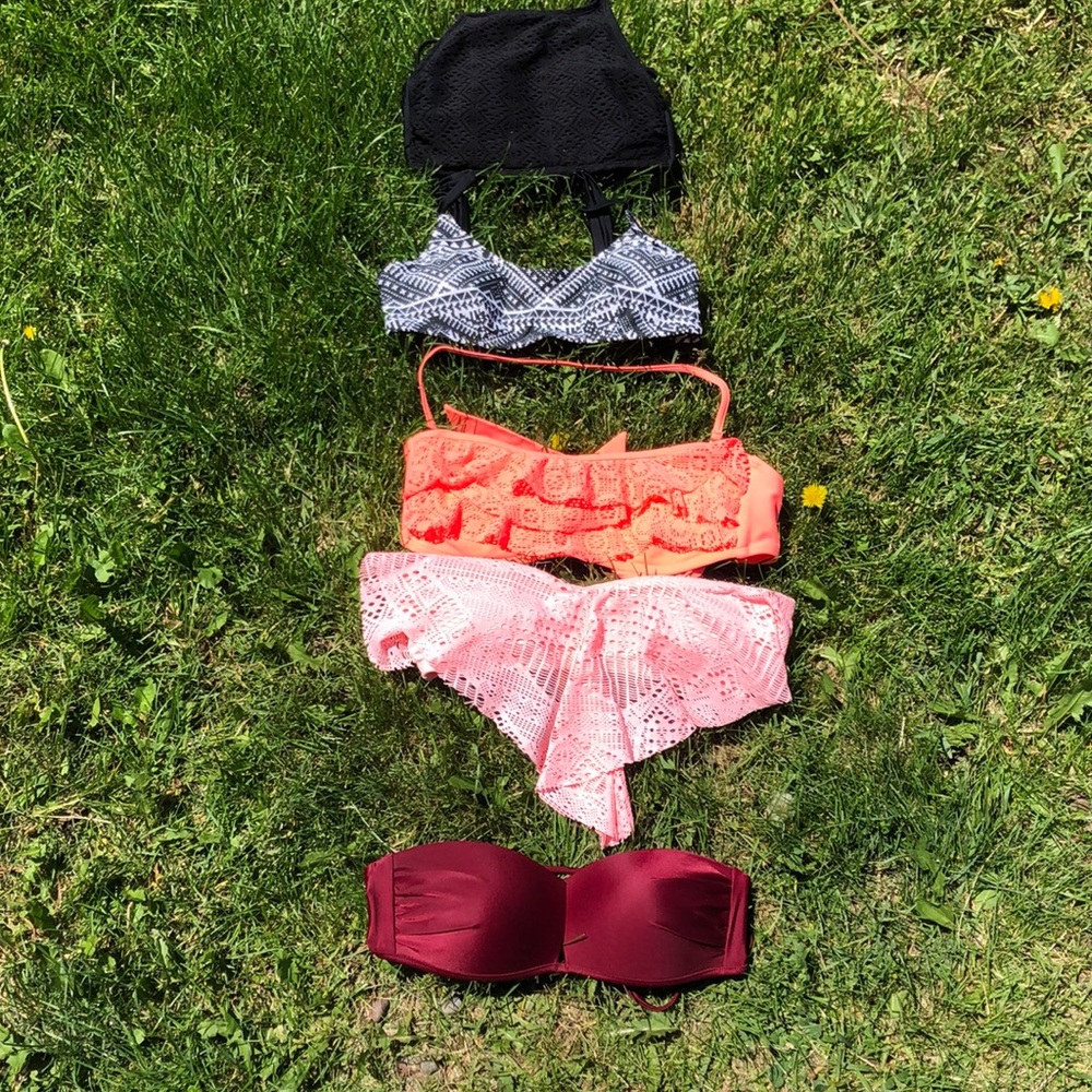 Size Small women’s swimsuit tops all for one price! $35
